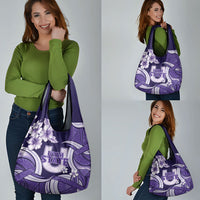 Utah State Polynesian Heritage Grocery Bag Floral Tribal Pattern Tropical Flowers