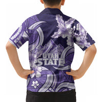 Utah State Polynesian Heritage Hawaiian Shirt Floral Tribal Pattern Tropical Flowers
