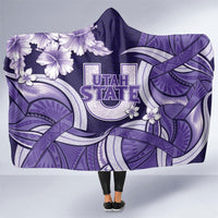 Utah State Polynesian Heritage Hooded Blanket Floral Tribal Pattern Tropical Flowers