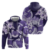 Utah State Polynesian Heritage Hoodie Floral Tribal Pattern Tropical Flowers