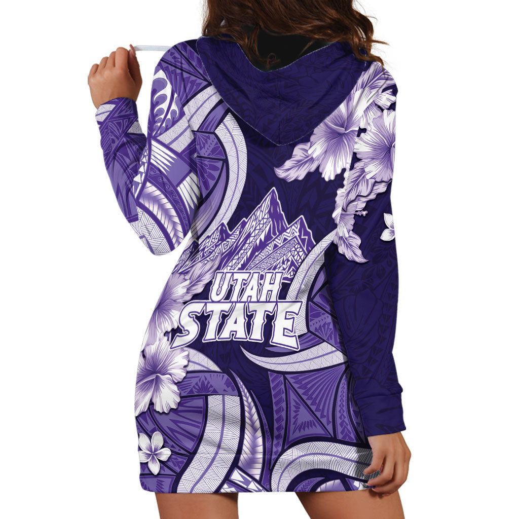 Utah State Polynesian Heritage Hoodie Dress Floral Tribal Pattern Tropical Flowers