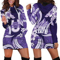 Utah State Polynesian Heritage Hoodie Dress Floral Tribal Pattern Tropical Flowers