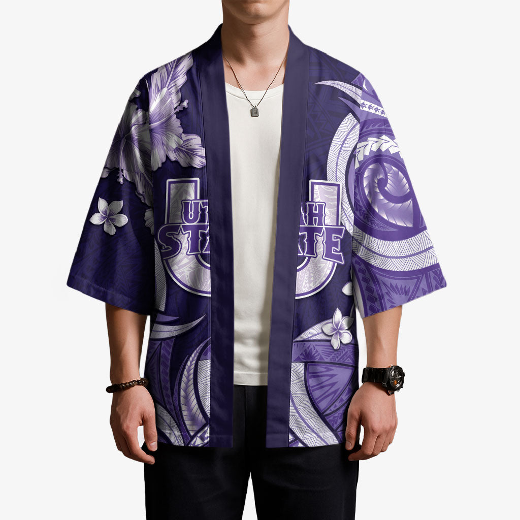 Utah State Polynesian Heritage Kimono Floral Tribal Pattern Tropical Flowers