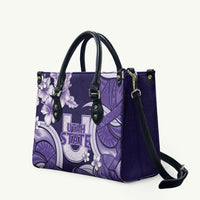 Utah State Polynesian Heritage Leather Bag Floral Tribal Pattern Tropical Flowers