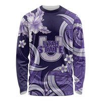 Utah State Polynesian Heritage Long Sleeve Shirt Floral Tribal Pattern Tropical Flowers