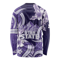 Utah State Polynesian Heritage Long Sleeve Shirt Floral Tribal Pattern Tropical Flowers