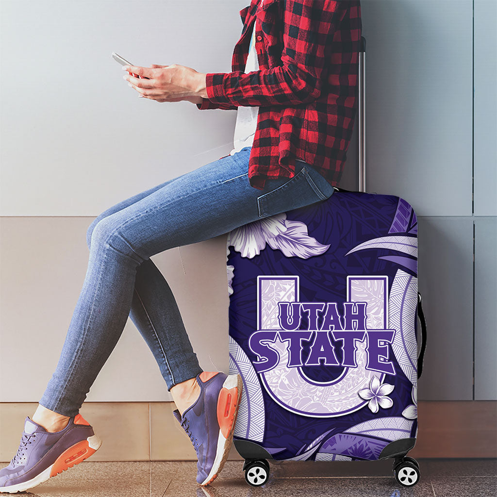 Utah State Polynesian Heritage Luggage Cover Floral Tribal Pattern Tropical Flowers