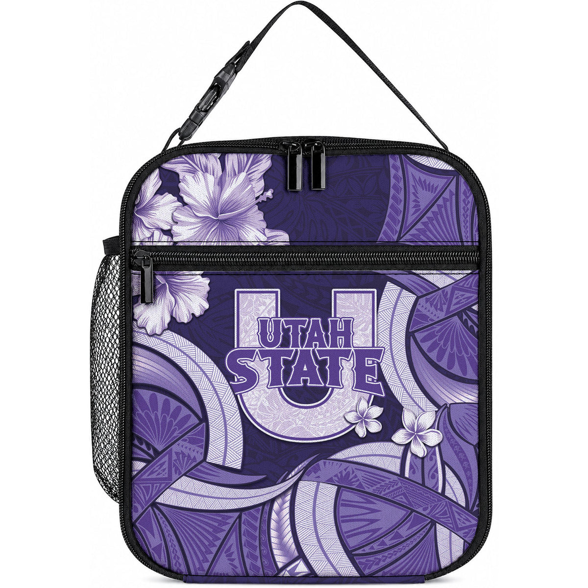 Utah State Polynesian Heritage Lunch Bag Floral Tribal Pattern Tropical Flowers