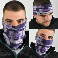 Utah State Polynesian Heritage Neck Gaiter Floral Tribal Pattern Tropical Flowers