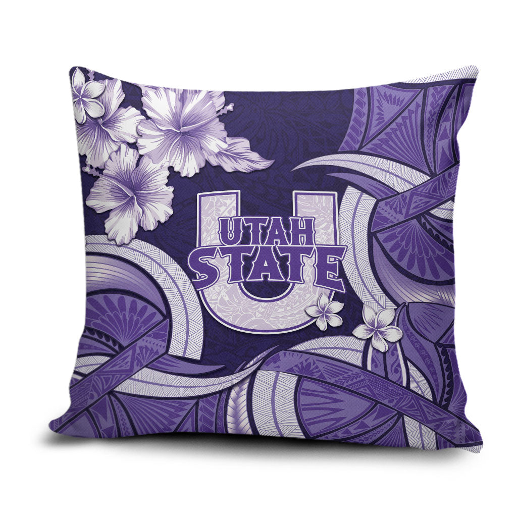 Utah State Polynesian Heritage Pillow Cover Floral Tribal Pattern Tropical Flowers