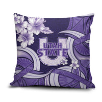Utah State Polynesian Heritage Pillow Cover Floral Tribal Pattern Tropical Flowers