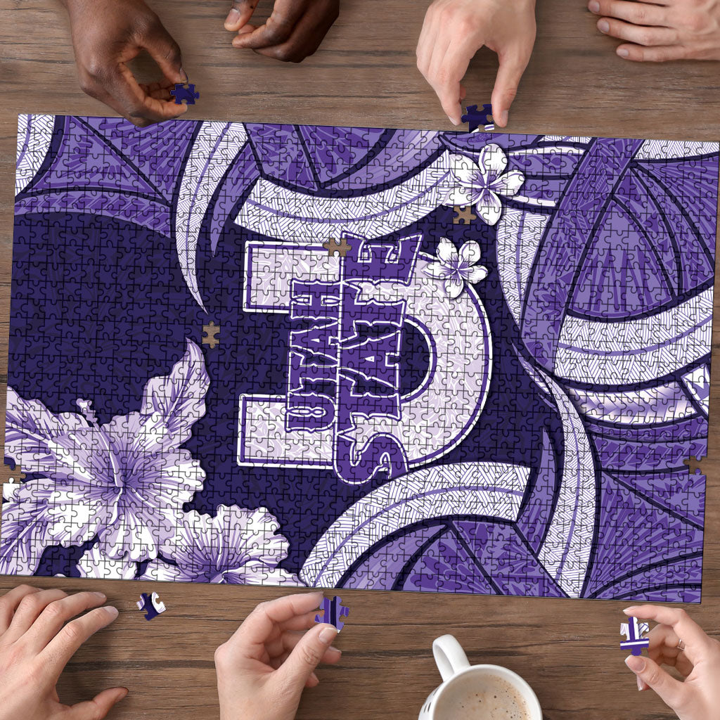 Utah State Polynesian Heritage Puzzle Floral Tribal Pattern Tropical Flowers