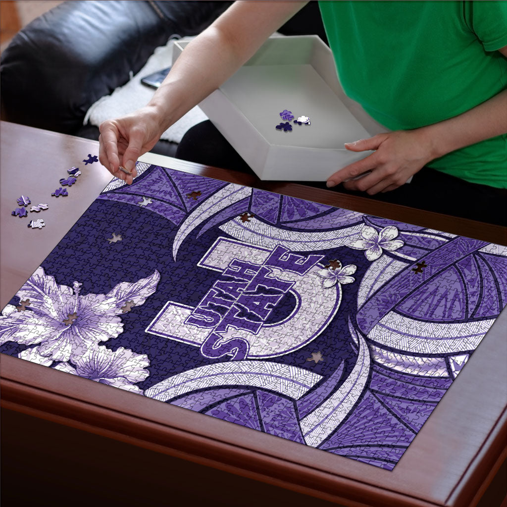 Utah State Polynesian Heritage Puzzle Floral Tribal Pattern Tropical Flowers