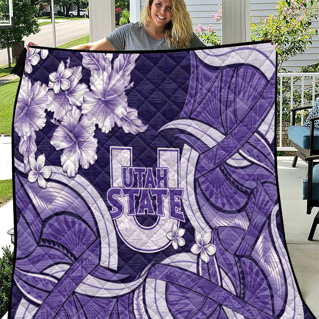 Utah State Polynesian Heritage Quilt Floral Tribal Pattern Tropical Flowers