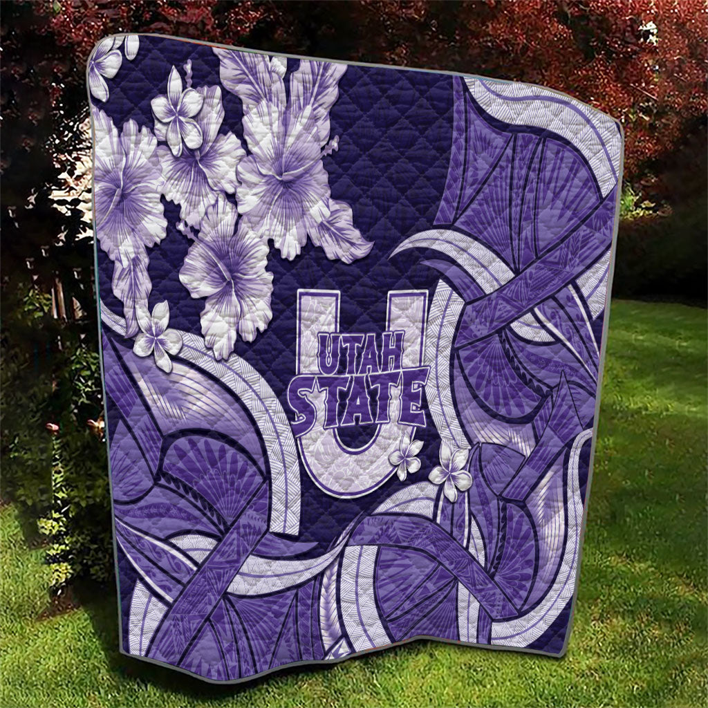 Utah State Polynesian Heritage Quilt Floral Tribal Pattern Tropical Flowers