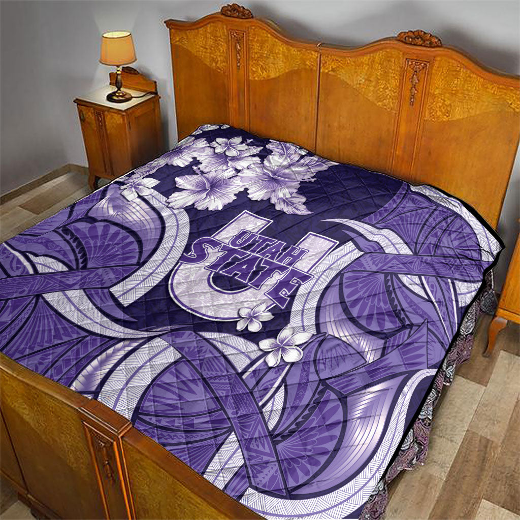Utah State Polynesian Heritage Quilt Floral Tribal Pattern Tropical Flowers
