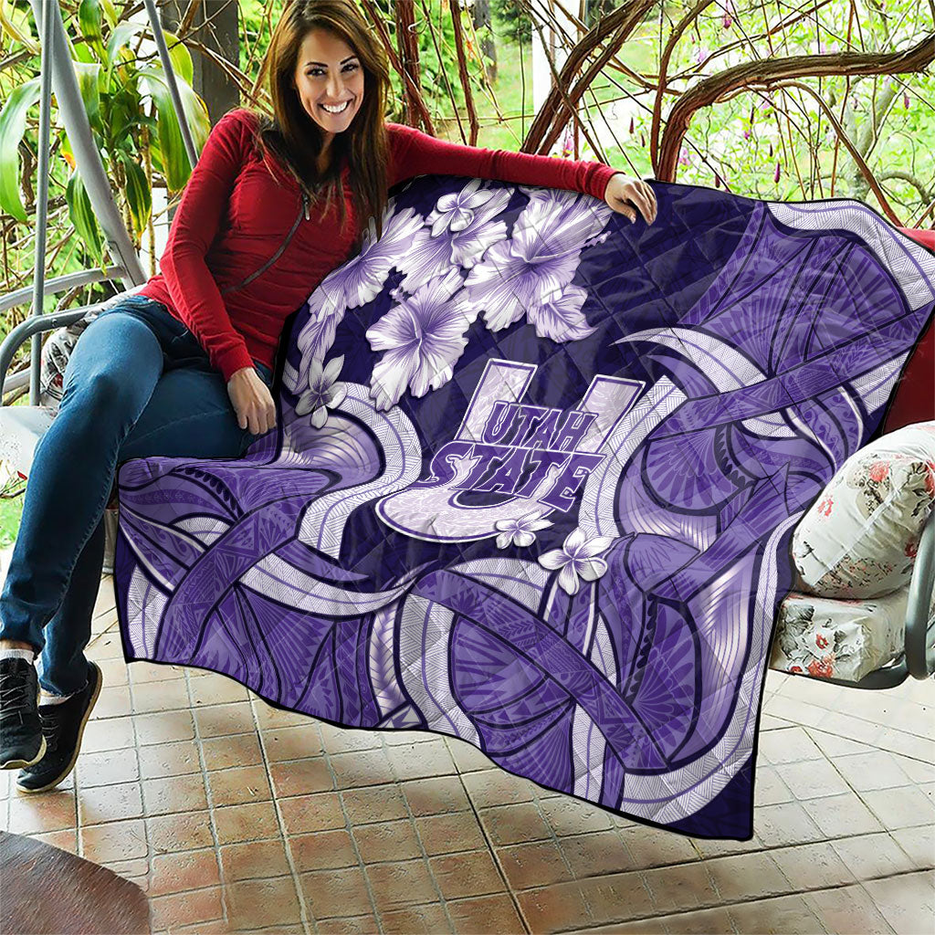 Utah State Polynesian Heritage Quilt Floral Tribal Pattern Tropical Flowers