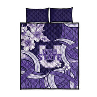Utah State Polynesian Heritage Quilt Bed Set Floral Tribal Pattern Tropical Flowers