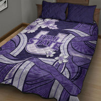 Utah State Polynesian Heritage Quilt Bed Set Floral Tribal Pattern Tropical Flowers