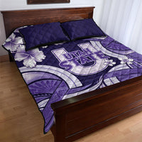 Utah State Polynesian Heritage Quilt Bed Set Floral Tribal Pattern Tropical Flowers