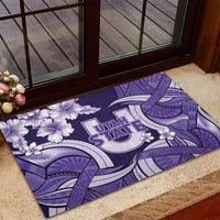 Utah State Polynesian Heritage Rubber Doormat Floral Tribal Pattern Tropical Flowers