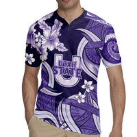 Utah State Polynesian Heritage Rugby Jersey Floral Tribal Pattern Tropical Flowers