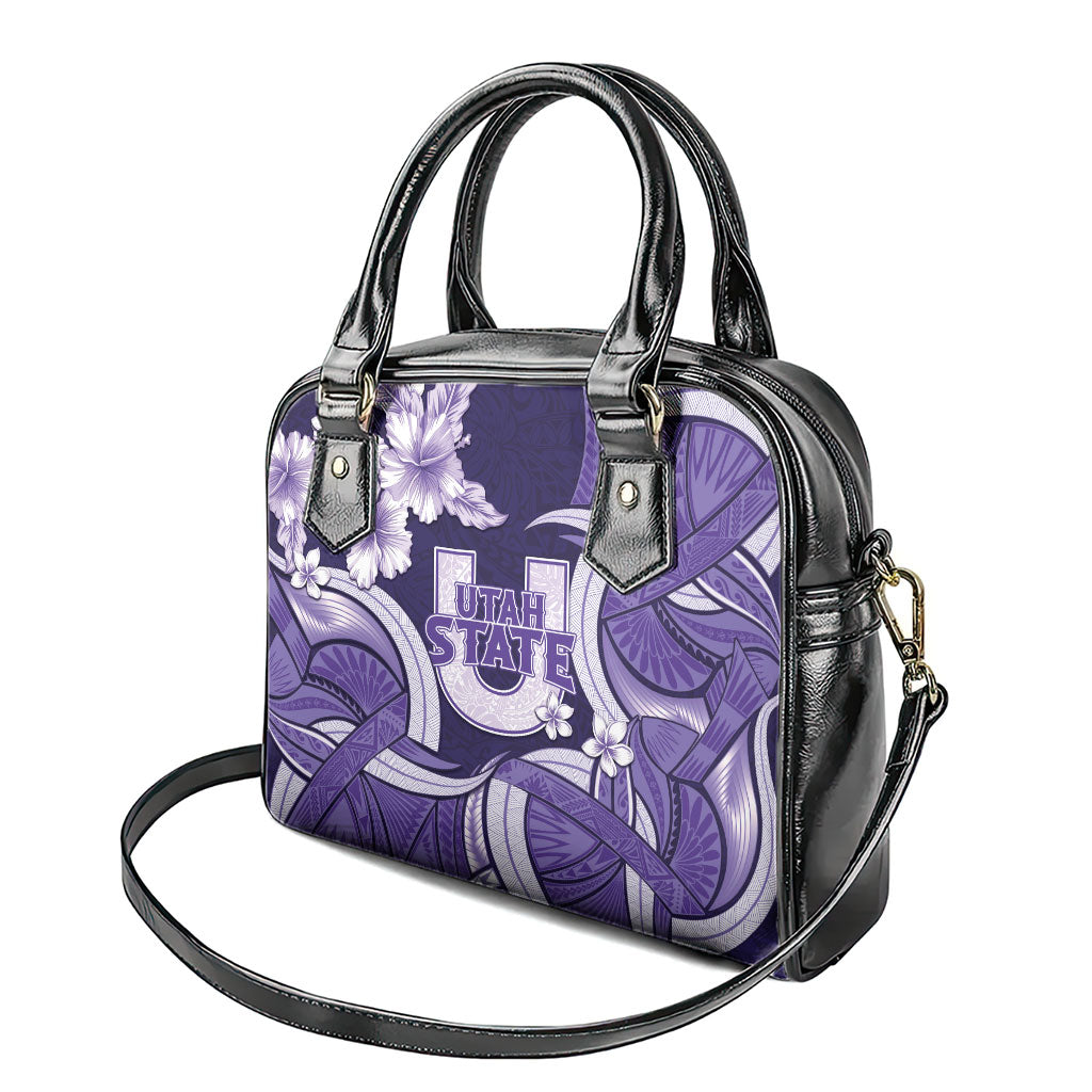 Utah State Polynesian Heritage Shoulder Handbag Floral Tribal Pattern Tropical Flowers