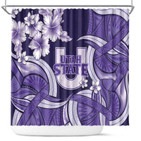 Utah State Polynesian Heritage Shower Curtain Floral Tribal Pattern Tropical Flowers