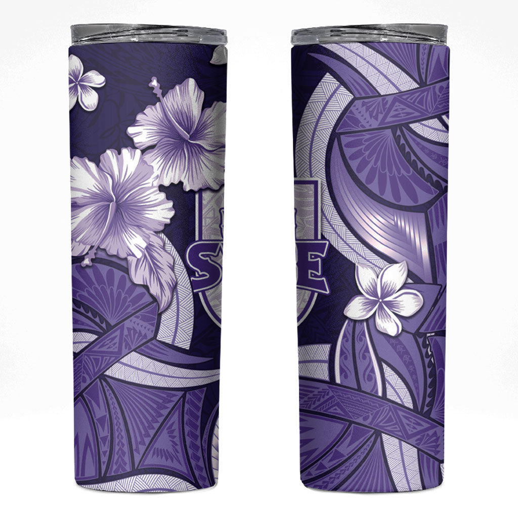 Utah State Polynesian Heritage Skinny Tumbler Floral Tribal Pattern Tropical Flowers