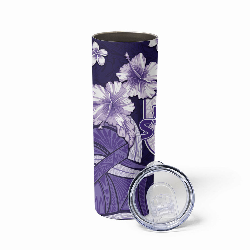 Utah State Polynesian Heritage Skinny Tumbler Floral Tribal Pattern Tropical Flowers