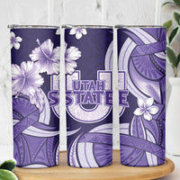 Utah State Polynesian Heritage Skinny Tumbler Floral Tribal Pattern Tropical Flowers