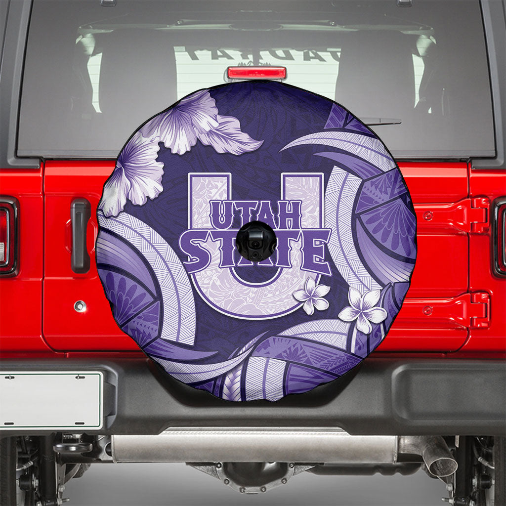 Utah State Polynesian Heritage Spare Tire Cover Floral Tribal Pattern Tropical Flowers