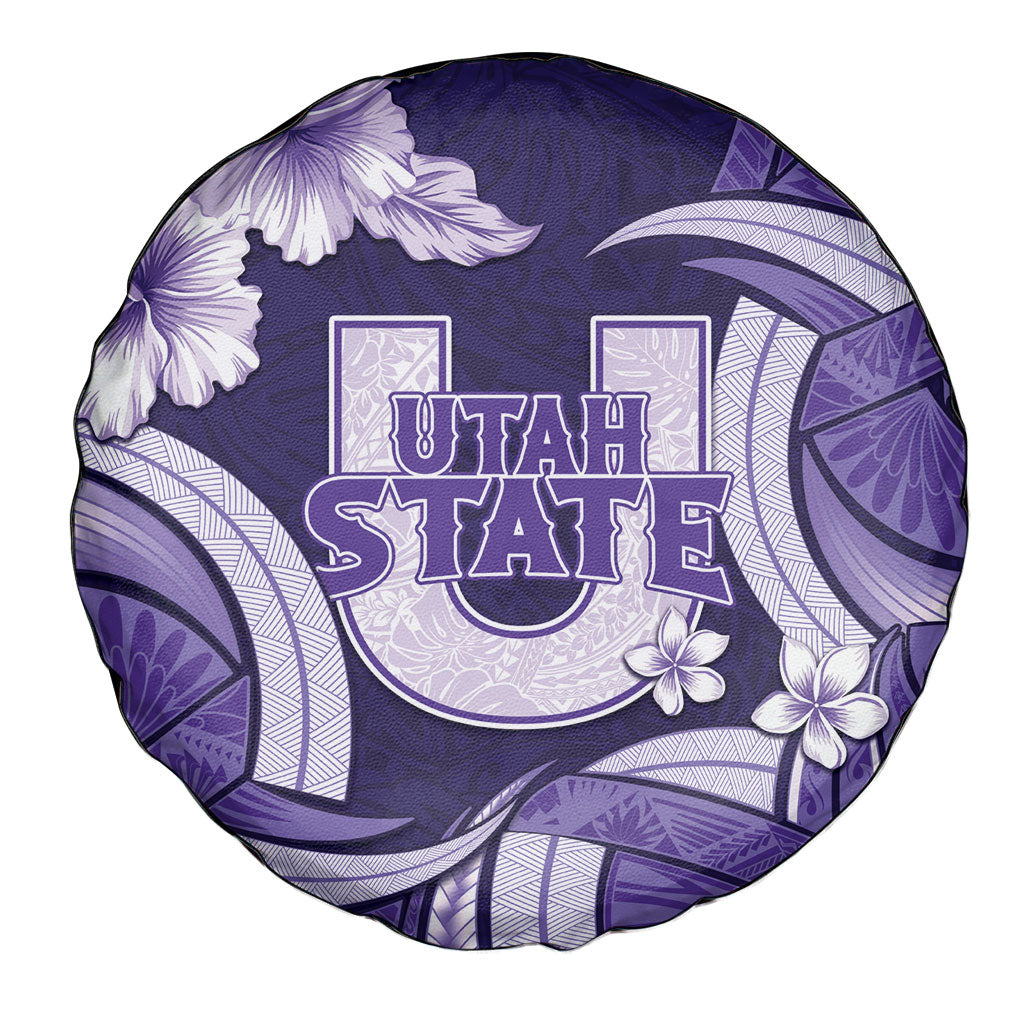 Utah State Polynesian Heritage Spare Tire Cover Floral Tribal Pattern Tropical Flowers