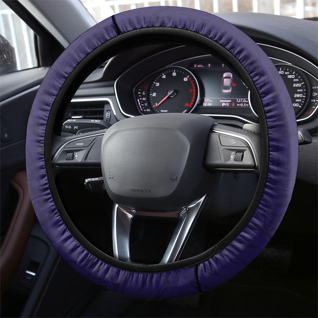 Utah State Polynesian Heritage Steering Wheel Cover Floral Tribal Pattern Tropical Flowers