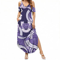 Utah State Polynesian Heritage Summer Maxi Dress Floral Tribal Pattern Tropical Flowers