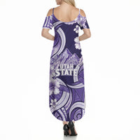 Utah State Polynesian Heritage Summer Maxi Dress Floral Tribal Pattern Tropical Flowers