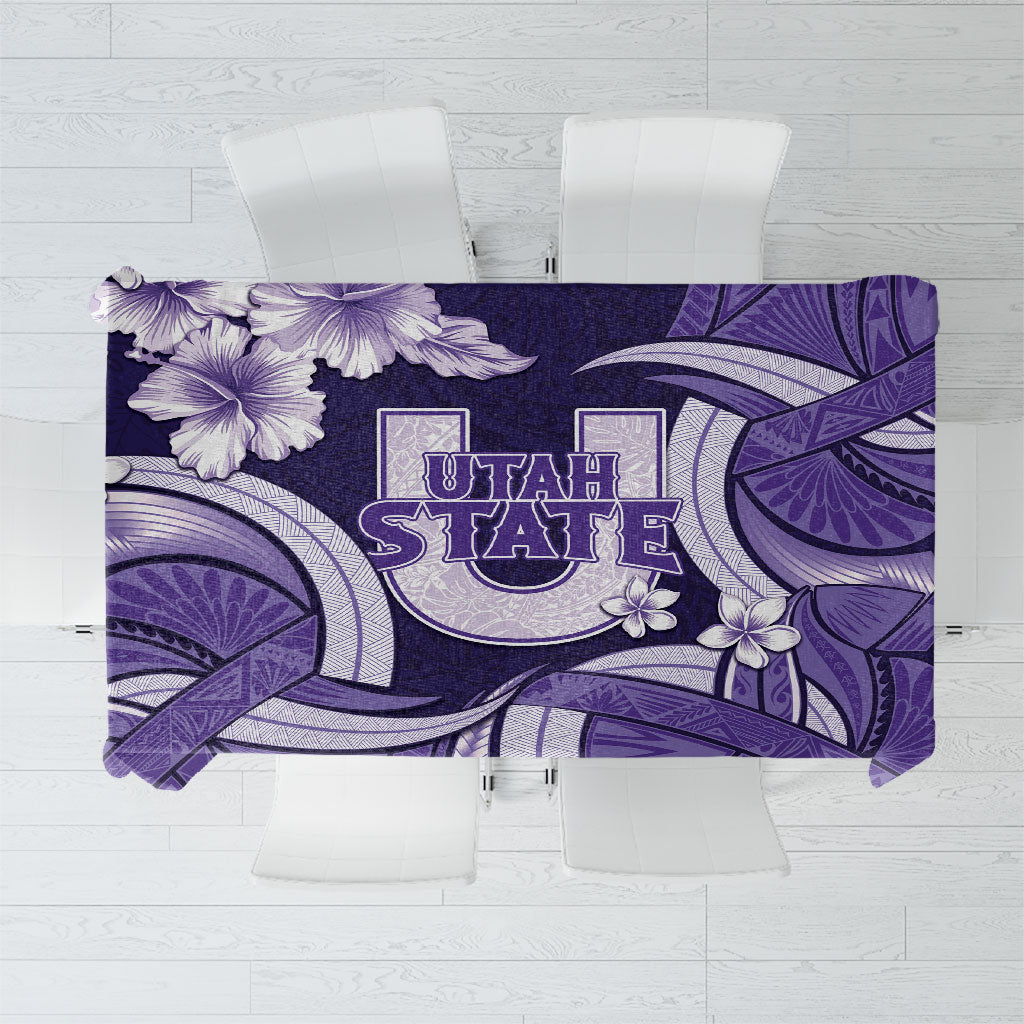 Utah State Polynesian Heritage Tablecloth Floral Tribal Pattern Tropical Flowers