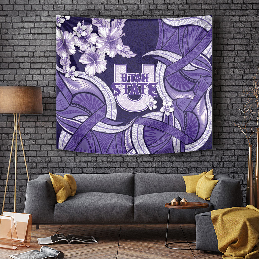 Utah State Polynesian Heritage Tapestry Floral Tribal Pattern Tropical Flowers