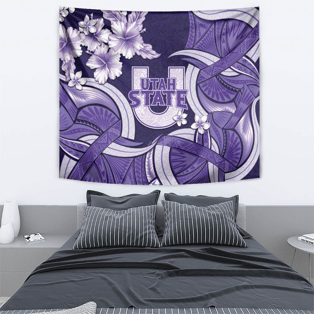 Utah State Polynesian Heritage Tapestry Floral Tribal Pattern Tropical Flowers