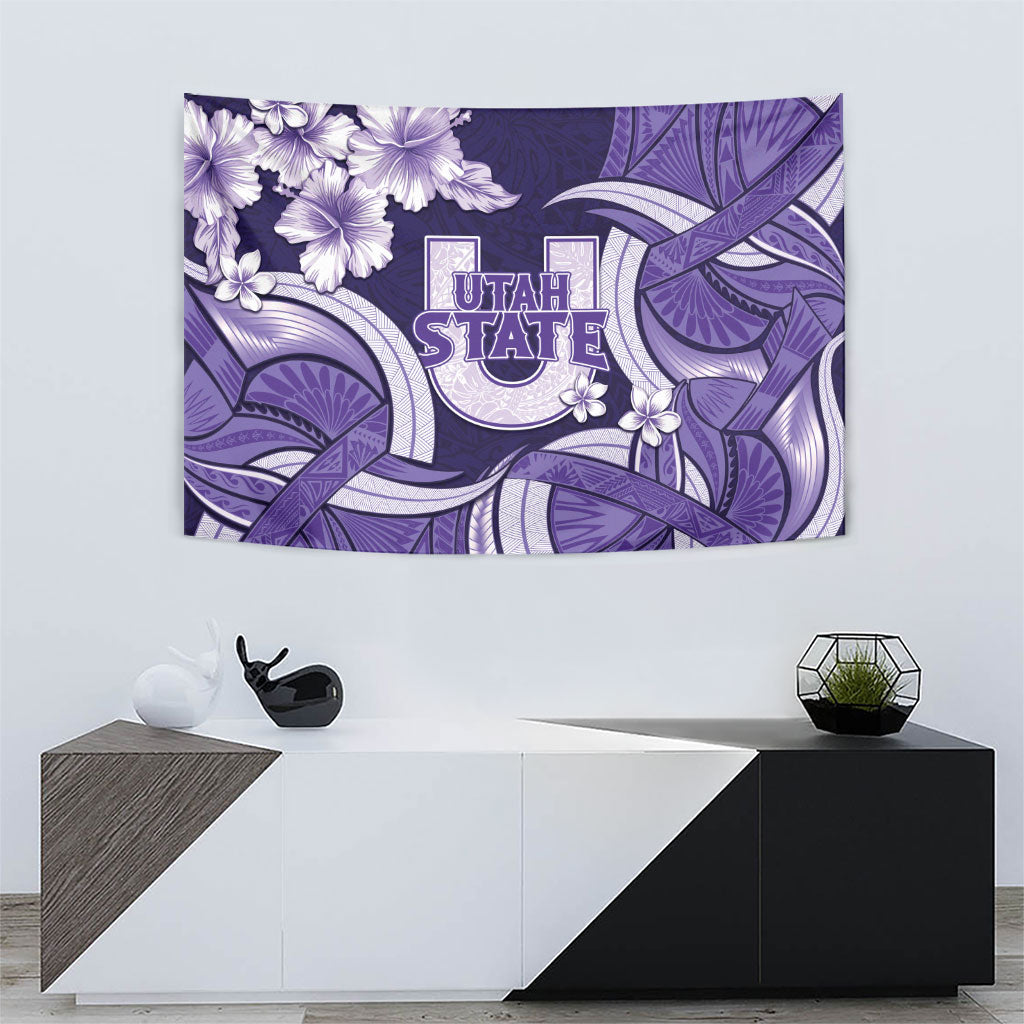 Utah State Polynesian Heritage Tapestry Floral Tribal Pattern Tropical Flowers