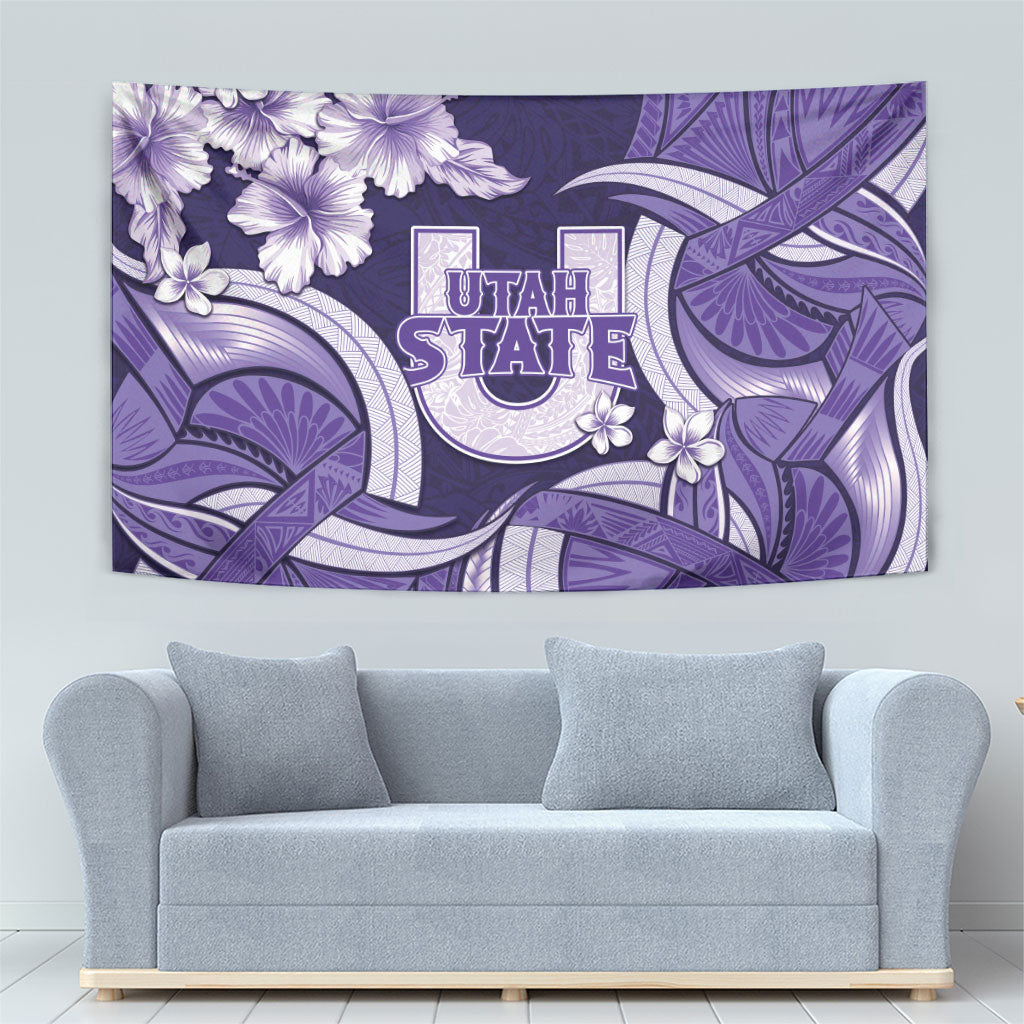 Utah State Polynesian Heritage Tapestry Floral Tribal Pattern Tropical Flowers