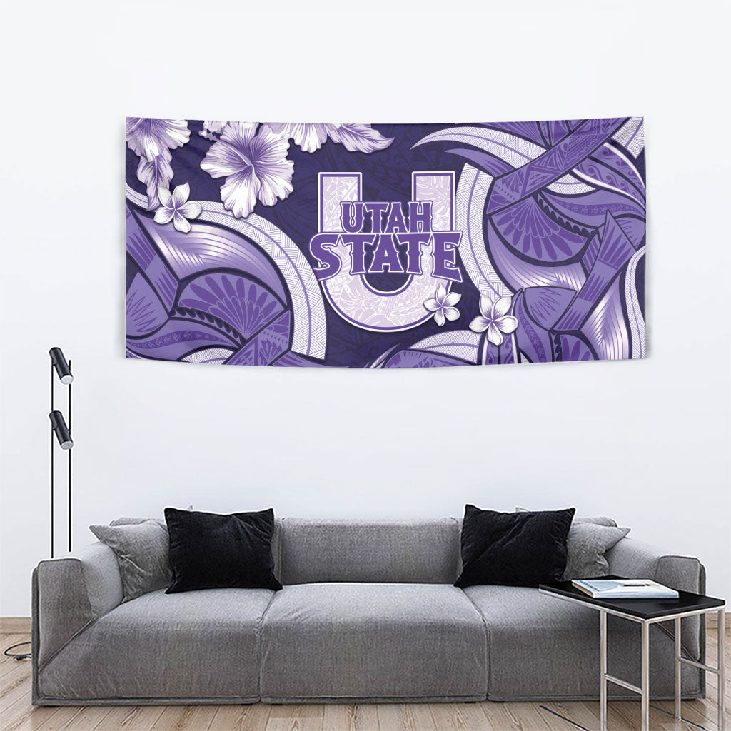Utah State Polynesian Heritage Tapestry Floral Tribal Pattern Tropical Flowers