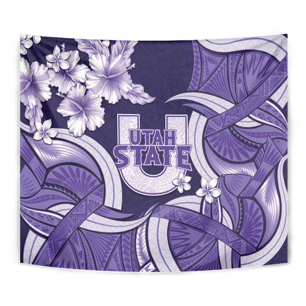 Utah State Polynesian Heritage Tapestry Floral Tribal Pattern Tropical Flowers