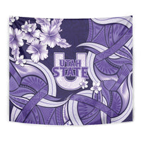 Utah State Polynesian Heritage Tapestry Floral Tribal Pattern Tropical Flowers