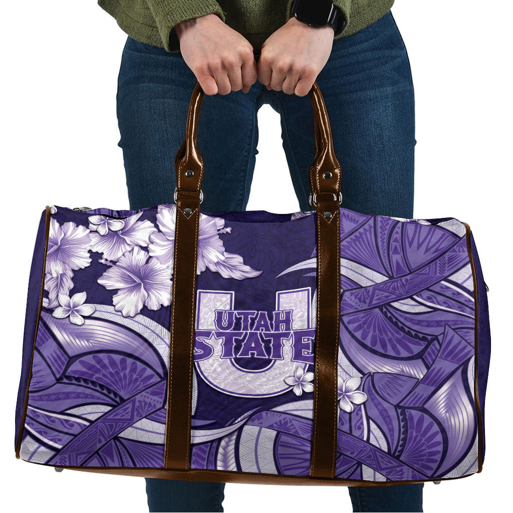 Utah State Polynesian Heritage Travel Bag Floral Tribal Pattern Tropical Flowers