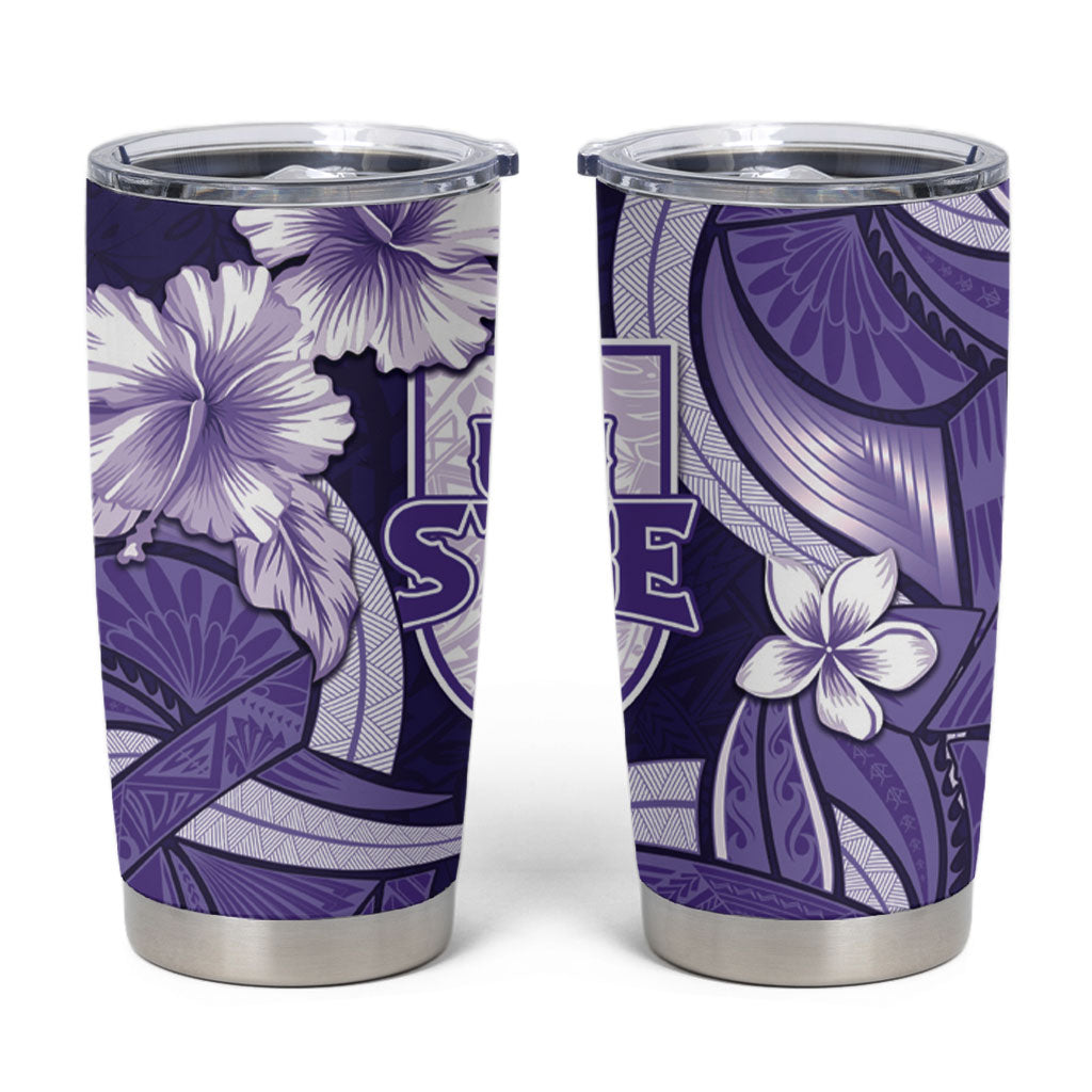 Utah State Polynesian Heritage Tumbler Cup Floral Tribal Pattern Tropical Flowers