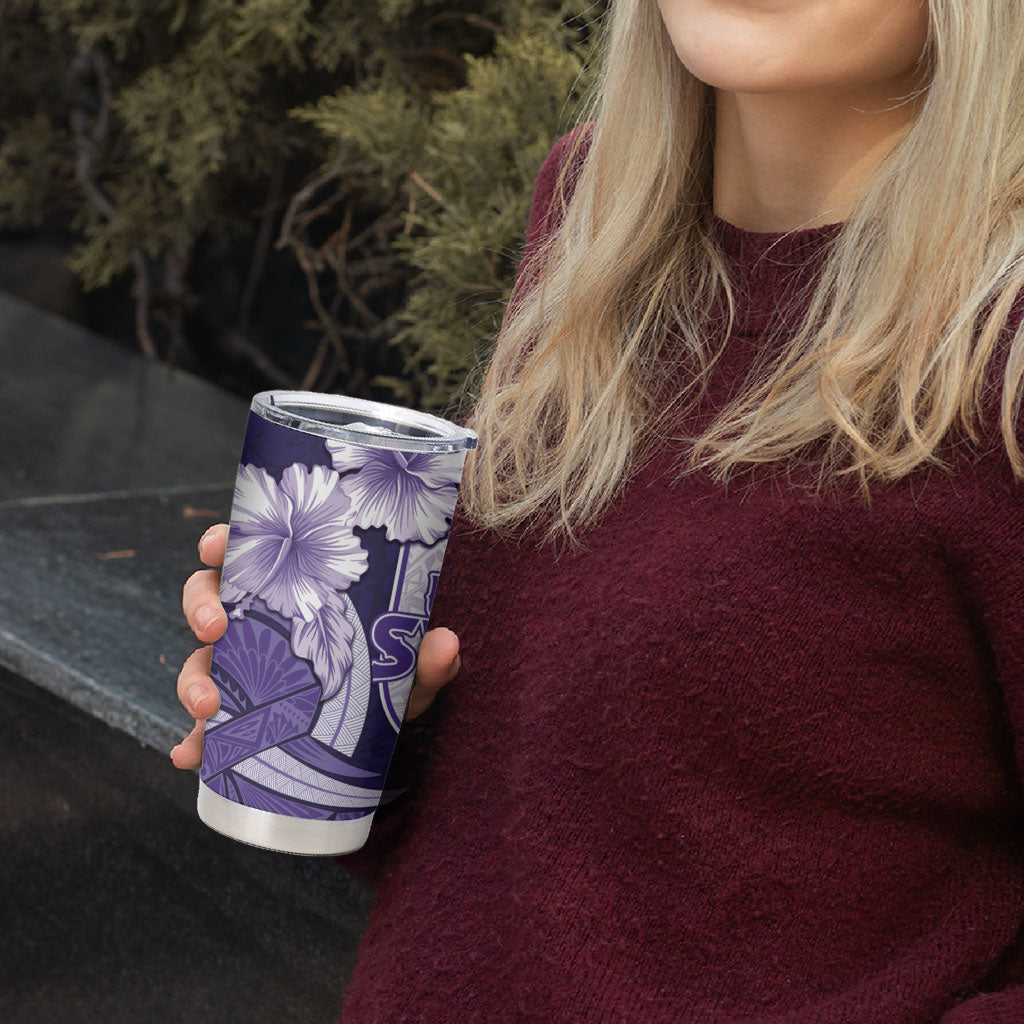 Utah State Polynesian Heritage Tumbler Cup Floral Tribal Pattern Tropical Flowers