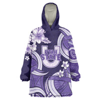 Utah State Polynesian Heritage Wearable Blanket Hoodie Floral Tribal Pattern Tropical Flowers