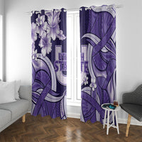 Utah State Polynesian Heritage Window Curtain Floral Tribal Pattern Tropical Flowers