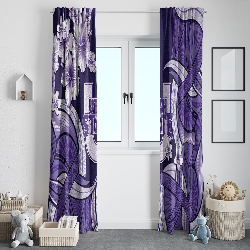 Utah State Polynesian Heritage Window Curtain Floral Tribal Pattern Tropical Flowers